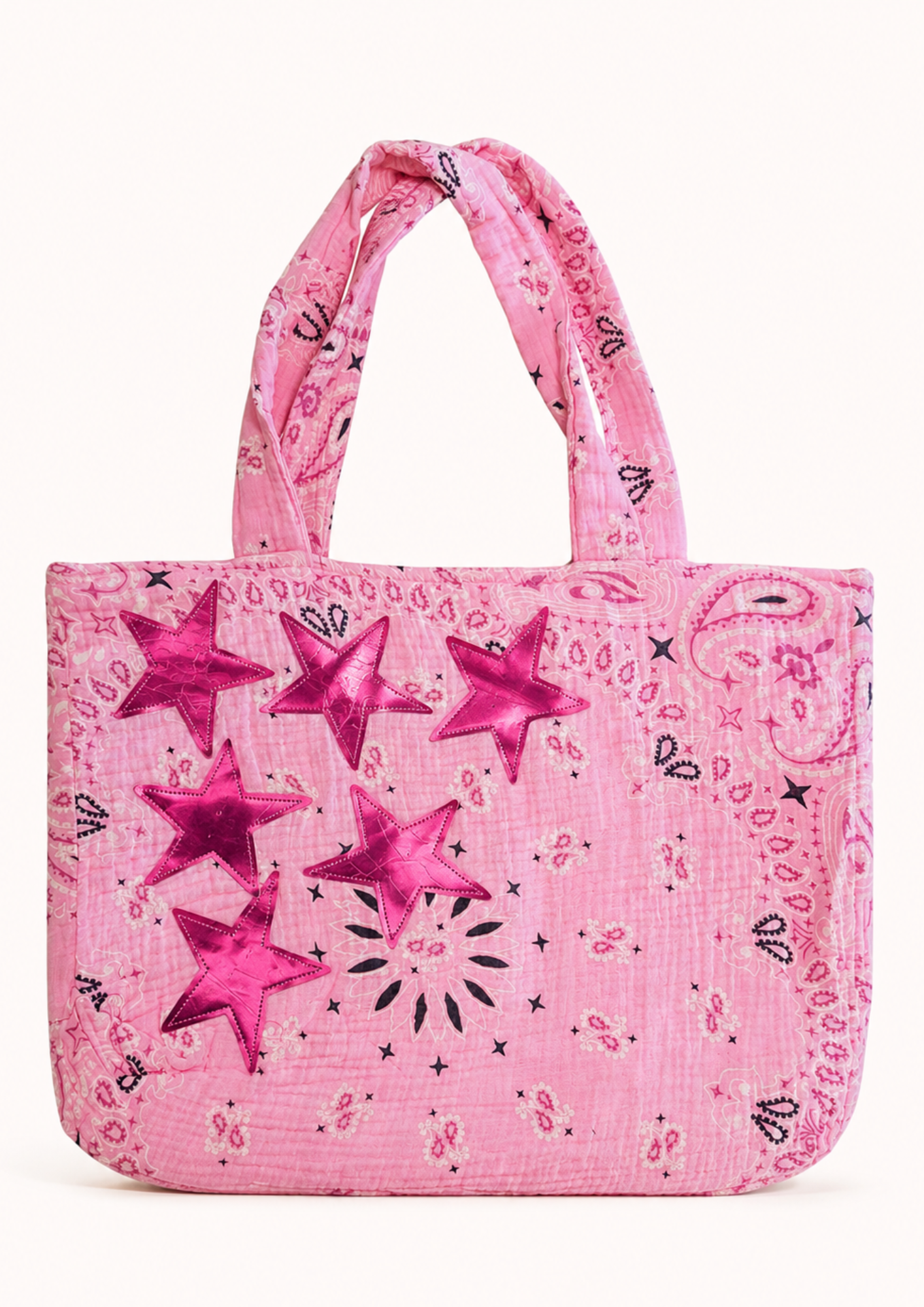 Borsa mare rosa stelle fucsia