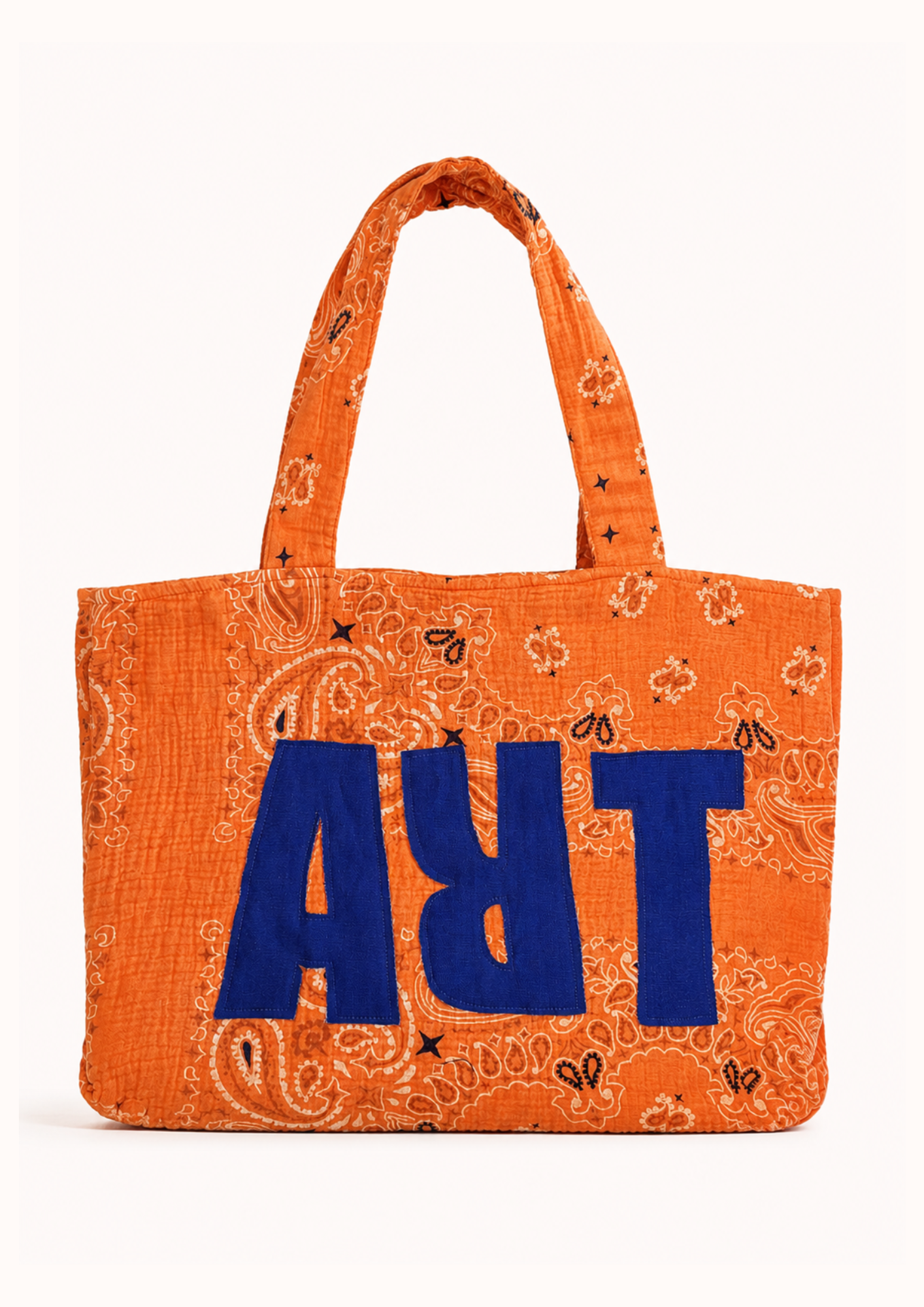 Borsa mare arancione art blu