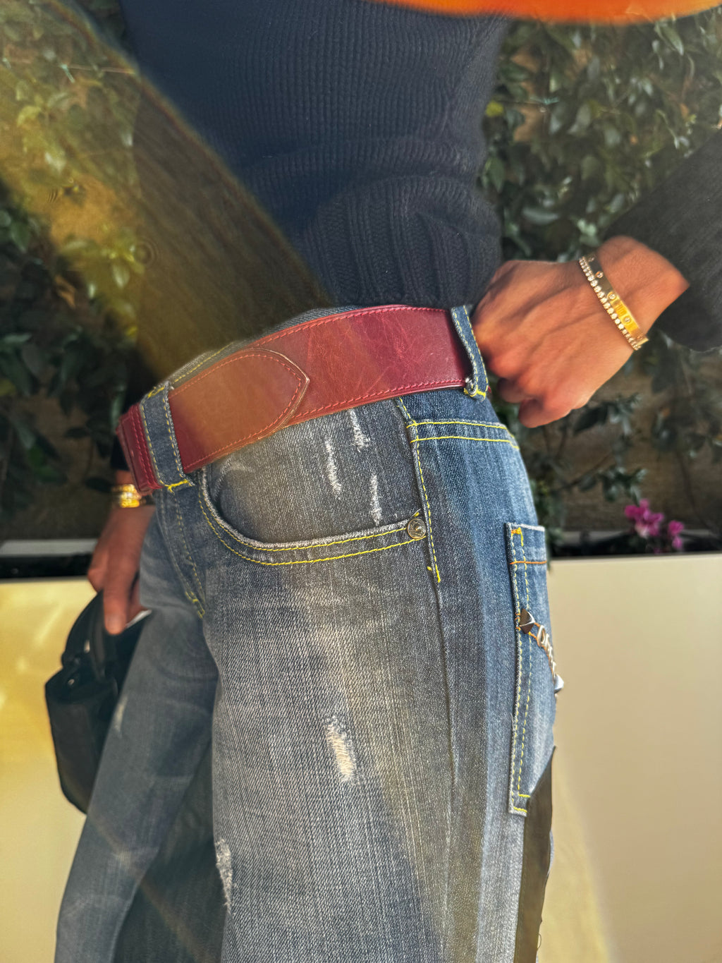 F*CK- vida denim con borchie