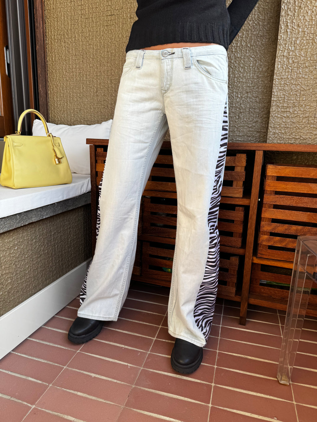 Lee jeans featuring a zebra insert