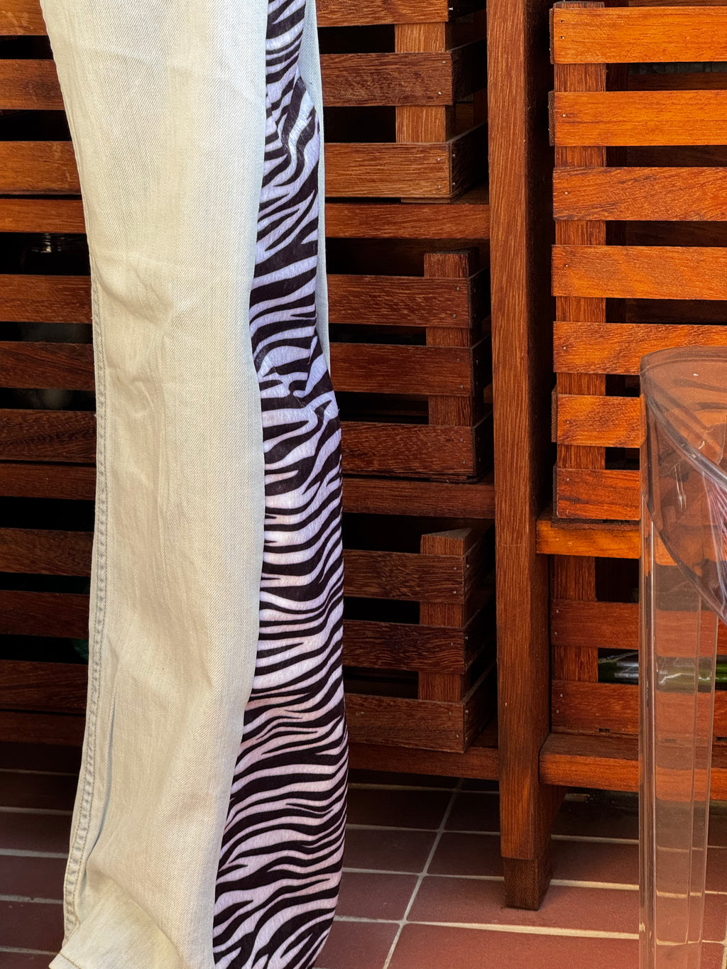 Lee jeans featuring a zebra insert