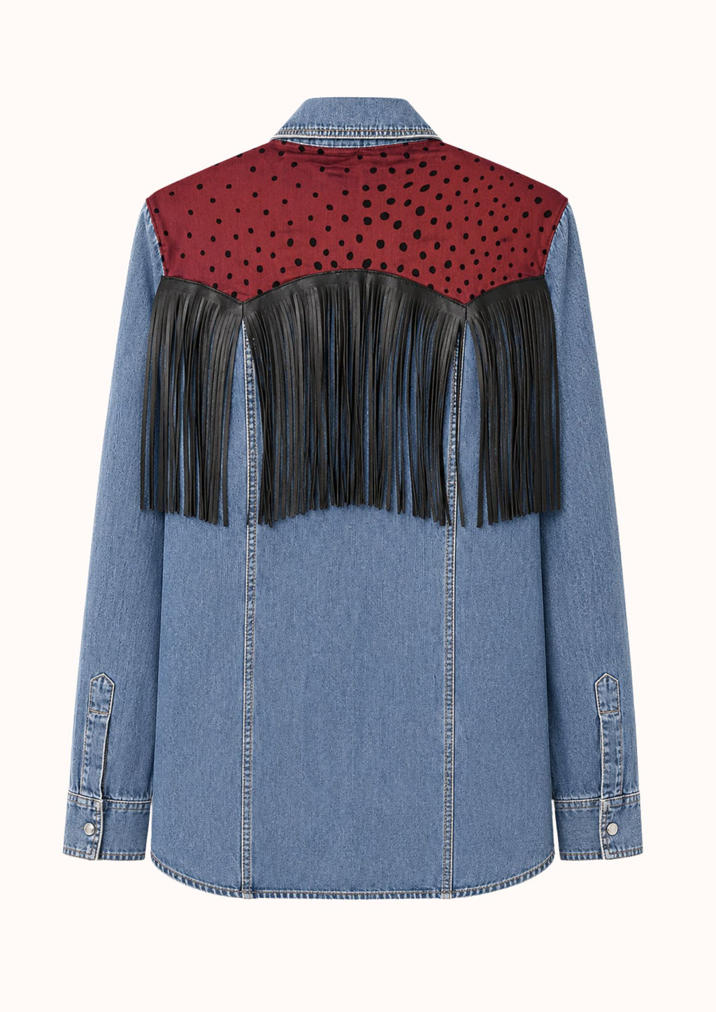 Camicia spalline bordeaux e frange