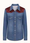 Camicia spalline bordeaux e frange