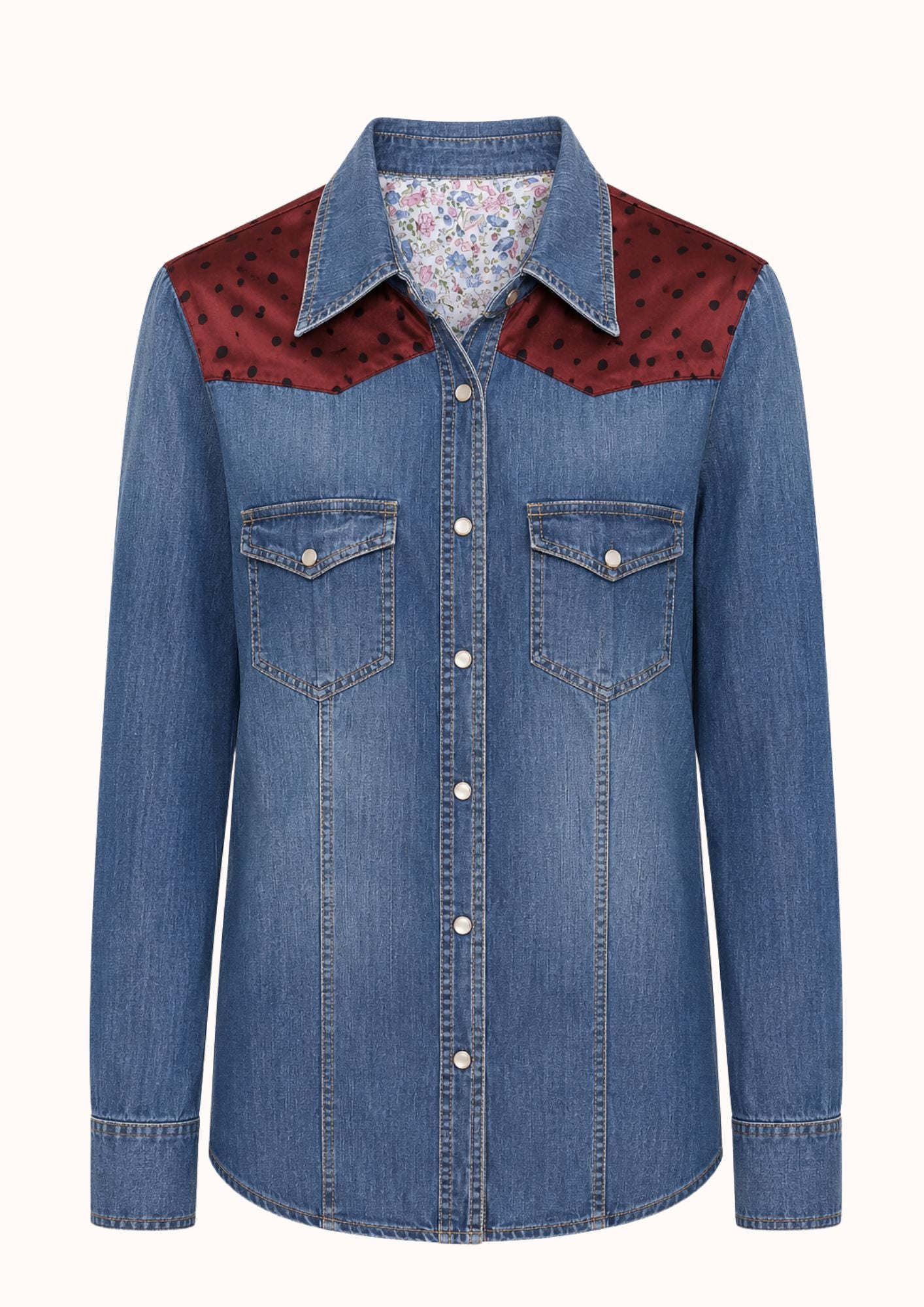 Camicia spalline bordeaux e frange
