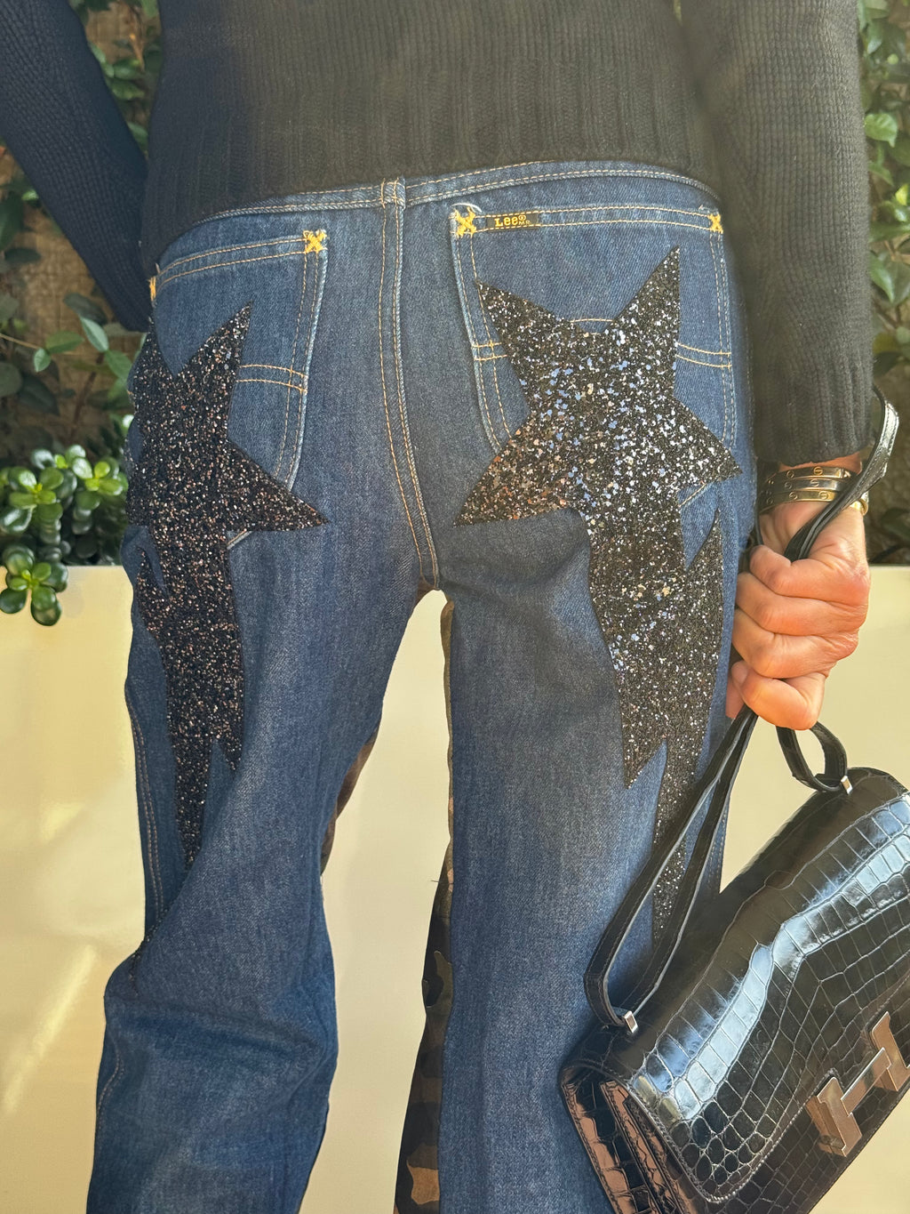 Star Lee jeans featuring a camouflage insert