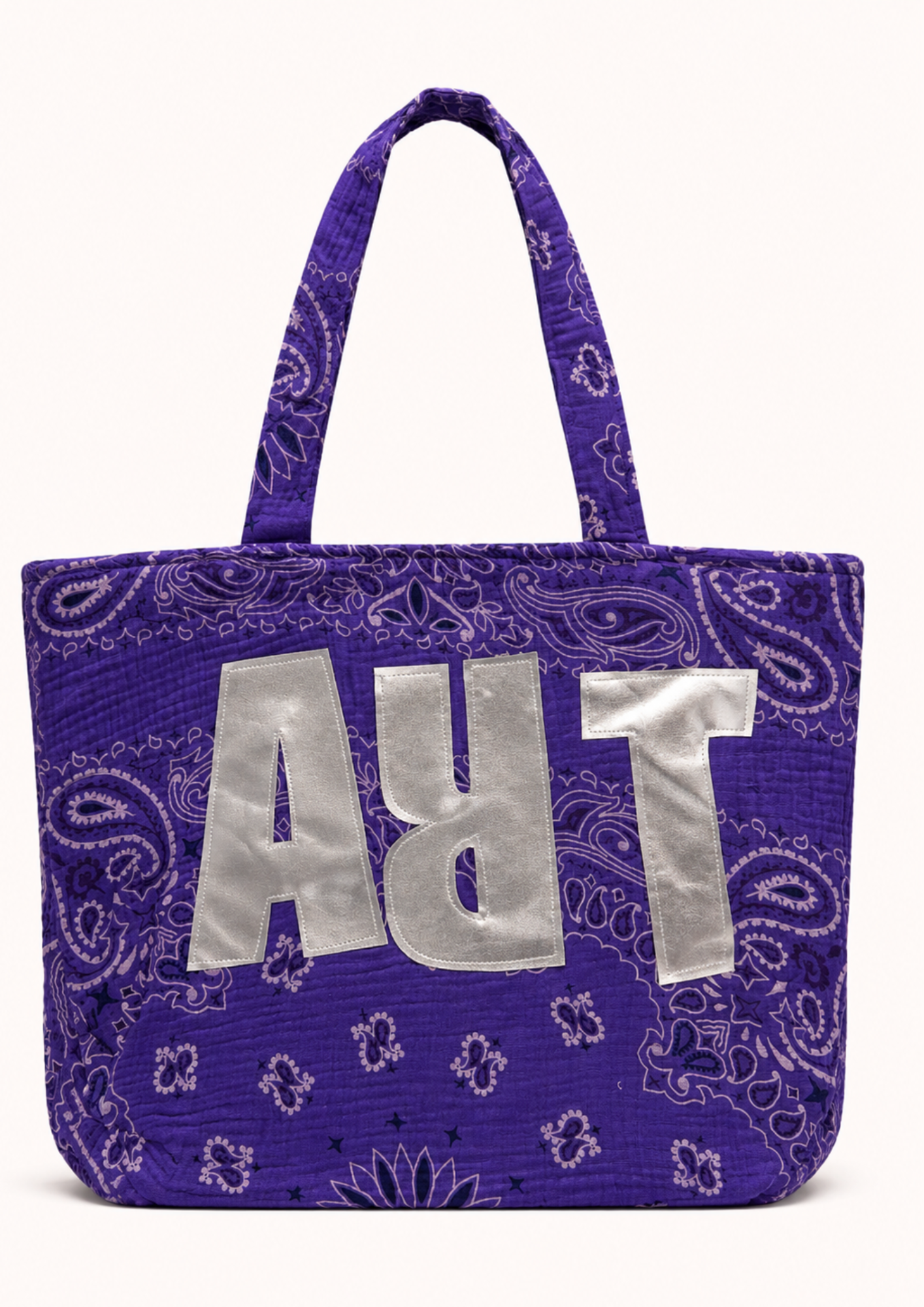 Borsa mare viola art argento