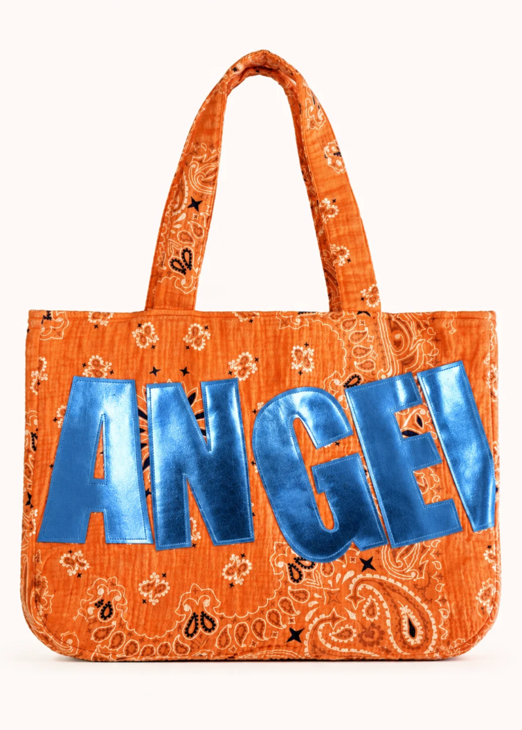 Borsa arancione angel azzurro