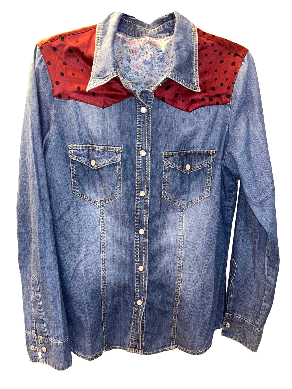 Camicia spalline bordeaux e frange